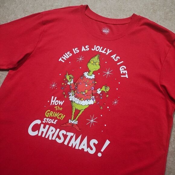 Dr. Seuss Red Grinch Short Sleeve Unisex T-shirt #7 - Picture 3 of 5